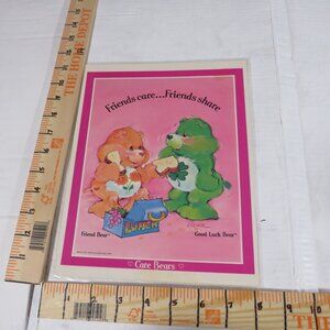 Friend Bear, Good Luck Bear Care Bear heavy Cardstock LAMINATED hand cut